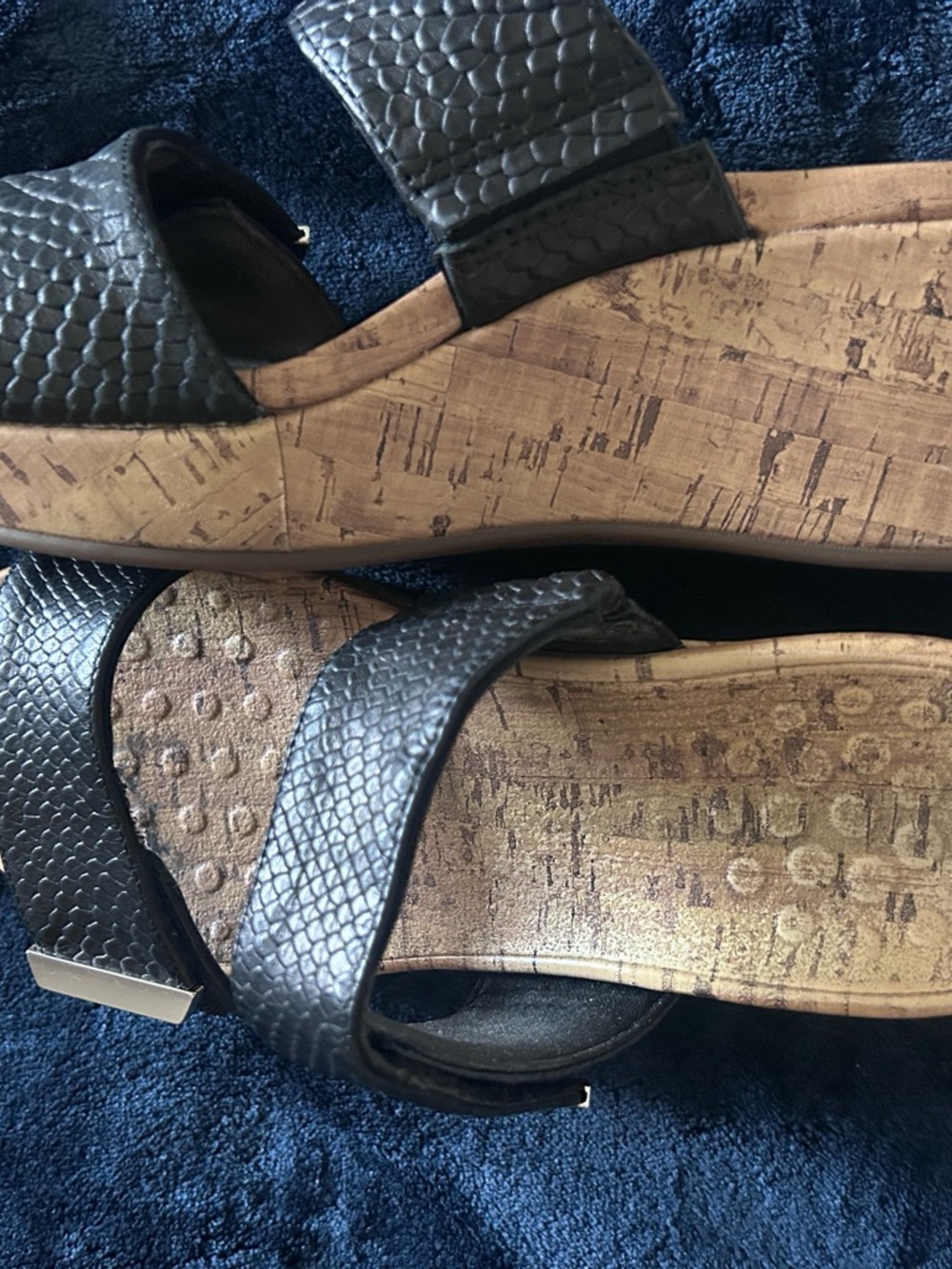 Vionic Black Cork Wedge Sandals - Picture 6 of 12